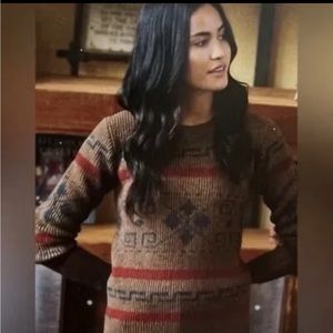 Free People Pendleton Westerly Pullover Wool Crewneck Sweater Sz Small NWT $179